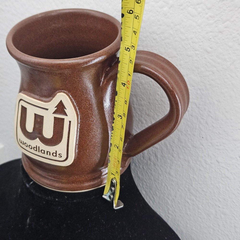 Wide bottom mug woodlands pottery made in the USA brown coffee cup - Picture 4 of 8